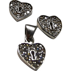 Set Argint 925 Inimioara cu Yala, 1.58 g
