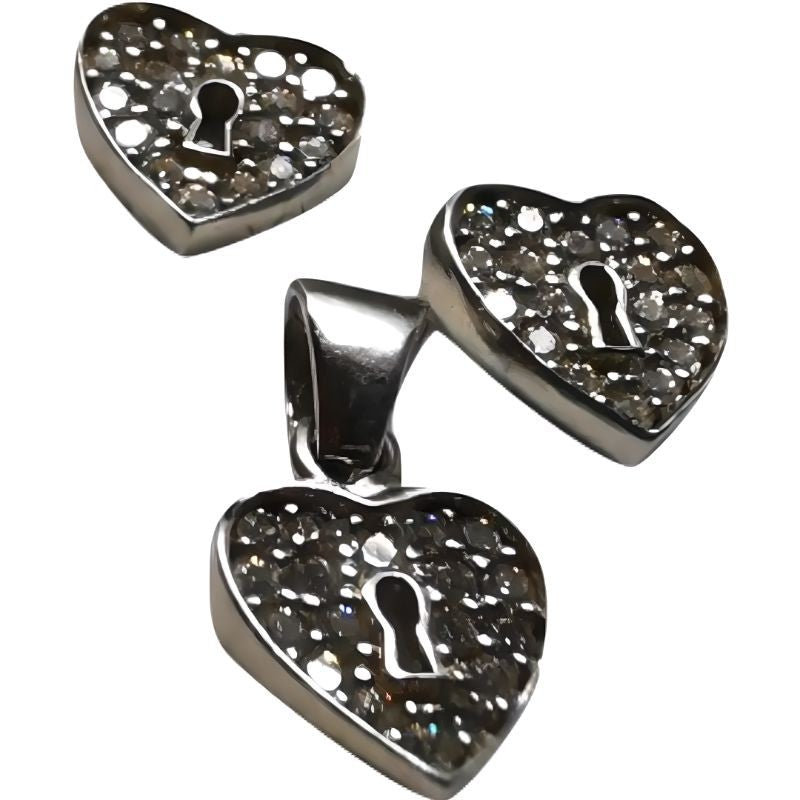 Set Argint 925 Inimioara cu Yala, 1.58 g