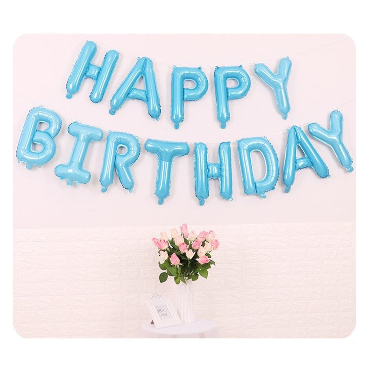 Set baloane folie Kaveny, Happy Birthday, 40 cm, baby blue