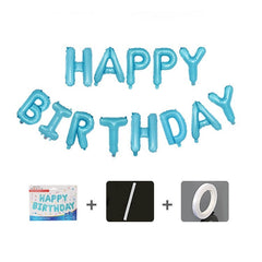 Set baloane folie Kaveny, Happy Birthday, 40 cm, baby blue