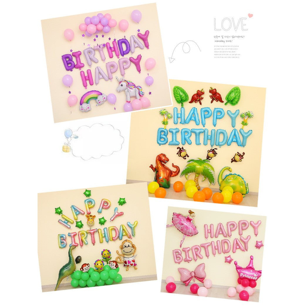 Set baloane folie Kaveny, Happy Birthday, 40 cm, baby blue