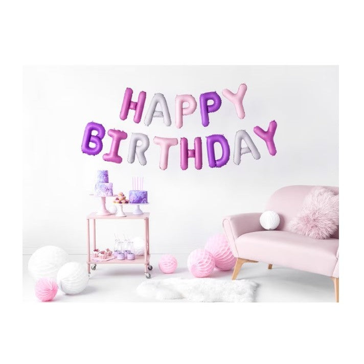 Set baloane folie Kaveny, Happy Birthday, 40 cm, multicolor