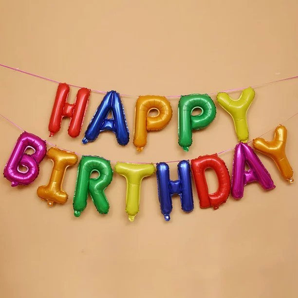 Set baloane folie Kaveny, Happy Birthday, 40 cm, multicolor
