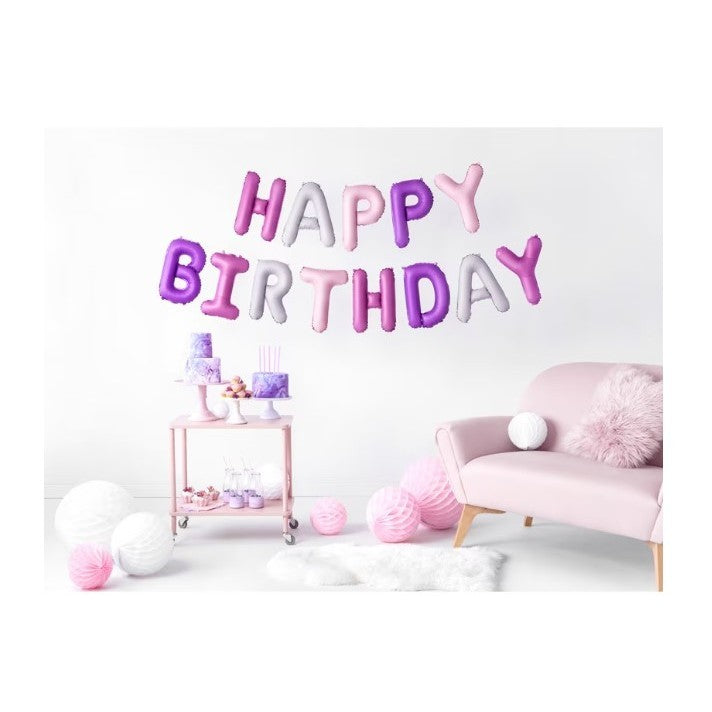 Set baloane folie Kaveny, Happy Birthday, 40 cm, multicolor