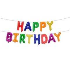 Set 13 Baloane Folie, Kaveny, Tip Ghirlanda, Model Happy Birthday, 40 cm, Multicolor