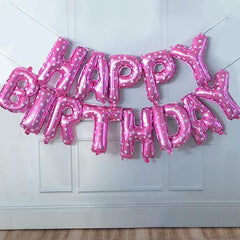 Set baloane folie Kaveny, Happy Birthday, 40 cm, roz