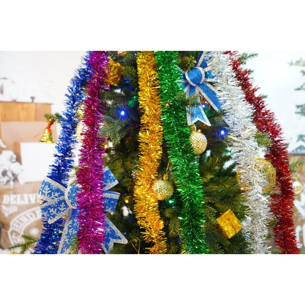 Set brad artificial de Craciun si elemente decorative, Becuri led incluse in ramuri, pentru interior/exterior, inaltime 180 cm, diametru 128 cm, 1246 ramuri, Kadeny, verde, suport metalic inclus