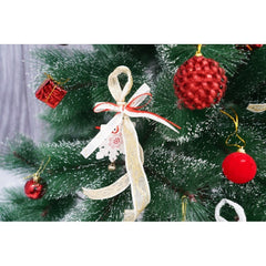 Set brad artificial de Craciun si elemente decorative tip pin inzapezit tip 3, inaltime 150 cm, diametru 85 cm, 160 ramuri cu ace 3D 12 cm, Kadeny, verde cu varfuri, ninse, suport metalic inclus