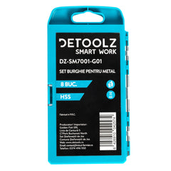 Set burghie Detoolz pentru metal 8 bucati G01