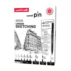 Set cadou 6x Liner UNI PIN-200 SKETCHING, 1 brush, 1 CS3, 1 creion mecanic 0.5, 4 tutoriale carton