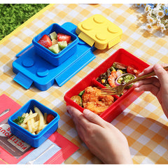 Set caserole pentru pranz interactive, Kadeny, cuburi de construit, plastic, multicolor