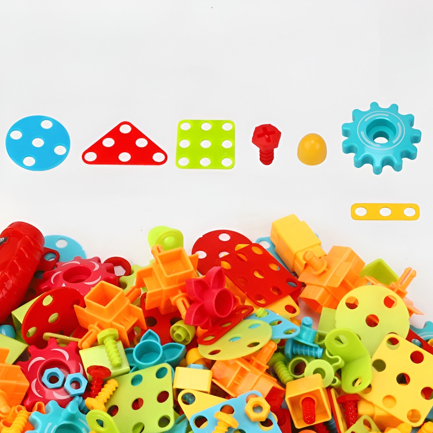 Set Constructie Bormasina Magica cu Servieta, Kaveny, 310 Piese, Albastru, Piese Multicolore, Plastic, 31x46 cm
