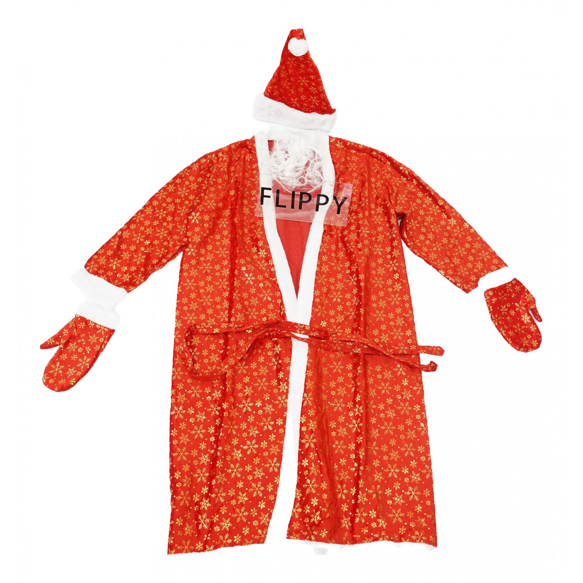 Set Costum de Mos Craciun, Kadeny, rosu, pentru adulti, catifea, 5 piese