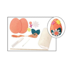 Set accesorii creatie ou fetru, 14cm, ac plastic, ata, lipici, vata sintetica, instructiuni