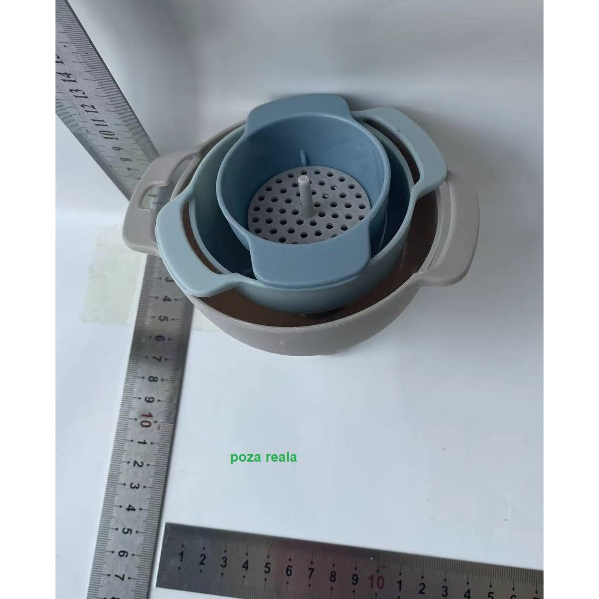 Set de Palnii Multifunctionale + Filtru, Kadeny, 4 in 1, din Plastic, 11 x 10 cm, Albastru