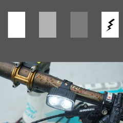 Set far si stop spate LED bicicleta, Kaveny, incarcare USB, rezistent la apa, 4 moduri de luminare, Plastic, Alb/Rosu, 10x6x4 cm