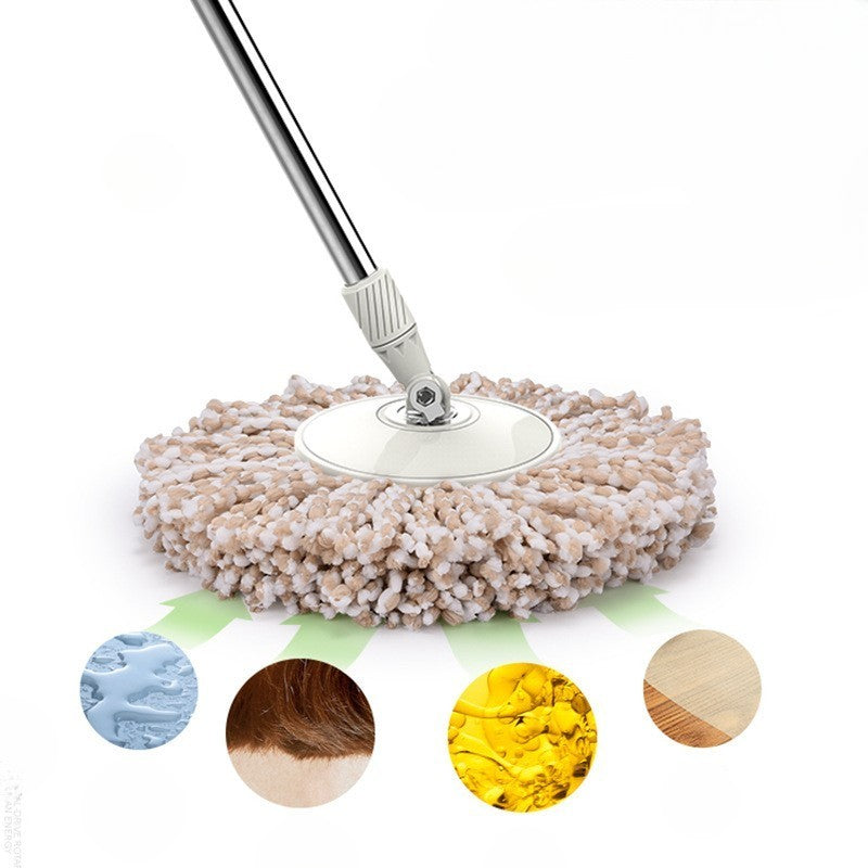 Set Galeata si Mop Rotativ 360°, Kaveny, Cu Dubla Actiune Centrifuga, Pentru Uz Casnic, Maner din Otel Inoxidabil Telescopic, 2 Capte din Bumbac, 46x27x29 cm, Alb, Resigilat