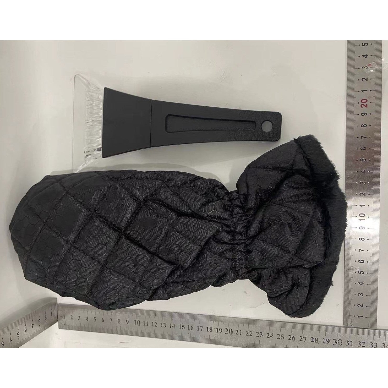 Set Manusa si Racleta pentru Zapada, Kadeny, Impermeabila, Izolatie de Bumbac, 31 x 15 cm, Negru