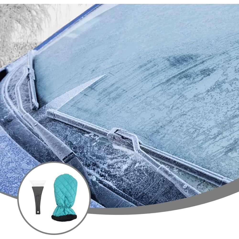 Set Manusa si Racleta pentru Zapada, Kadeny, Impermeabila, Izolatie de Bumbac, 31 x 15 cm, Verde