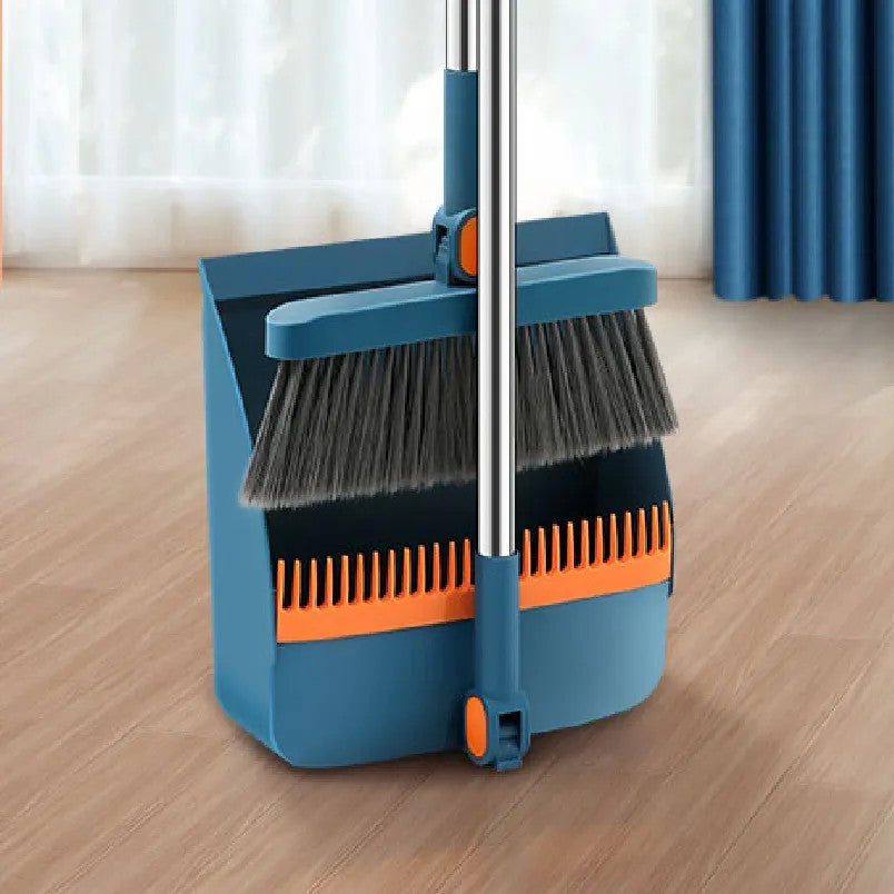 Set Matura si Faras cu Coada Kaveny, cu Dinti de Pieptene pentru Curatare Matura, rotativ, pliabil, detasabil, Otel inoxidabil si Polipropilena, albastru