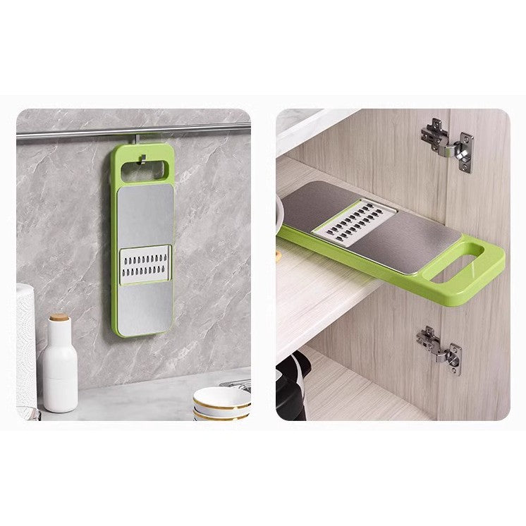 Set Multifunctional din 7 Piese, Kadeny, pentru Taierea si Maruntirea Legumelor, Uz Casnic,din Otel Inoxidabil, Gri-Verde