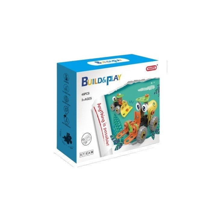 Set pentru construit masini, Kaveny, Educativ si creativ, 46 piese