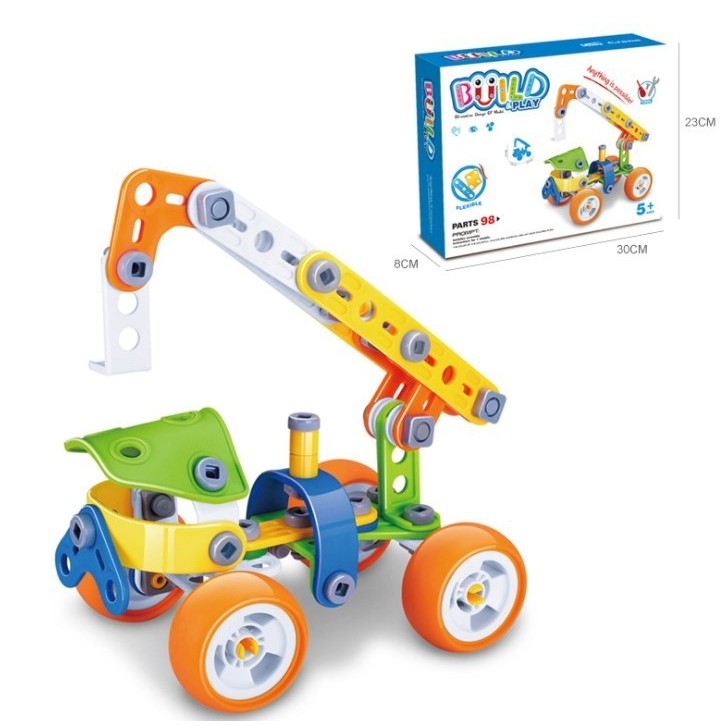 Set pentru construit masini, Kaveny, Educativ si creativ, 98 piese