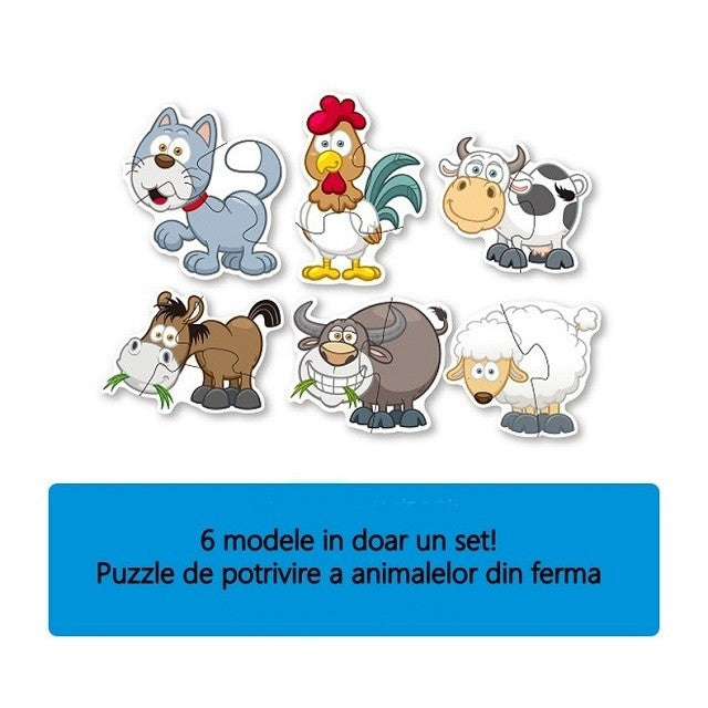 Set puzzle 6 animale, Kaveny, animalele de la ferma