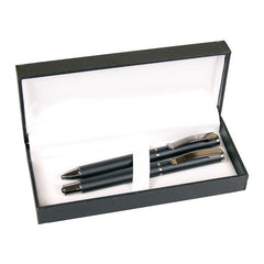 Set cadou stilou + pix Cresco Exclusive S 830146 ES-03, corp metalic negru clips argintiu