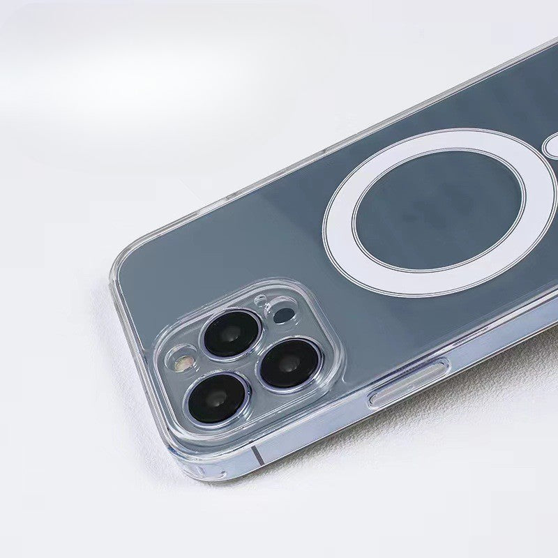 Husa protectie Kaveny pentru iPhone 14 Pro Mag Safe, 2 in 1 incarcare si magnet, Silicon si Acril, Transparenta