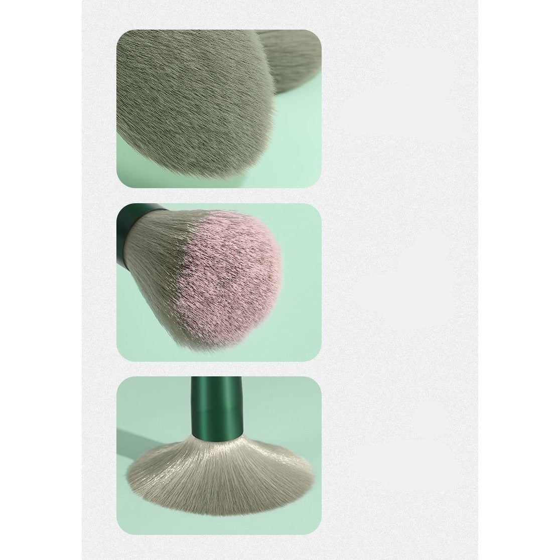 Set 13 pensule pentru machiaj, Kaveny, super soft, makeup profesional/incepatori, verde