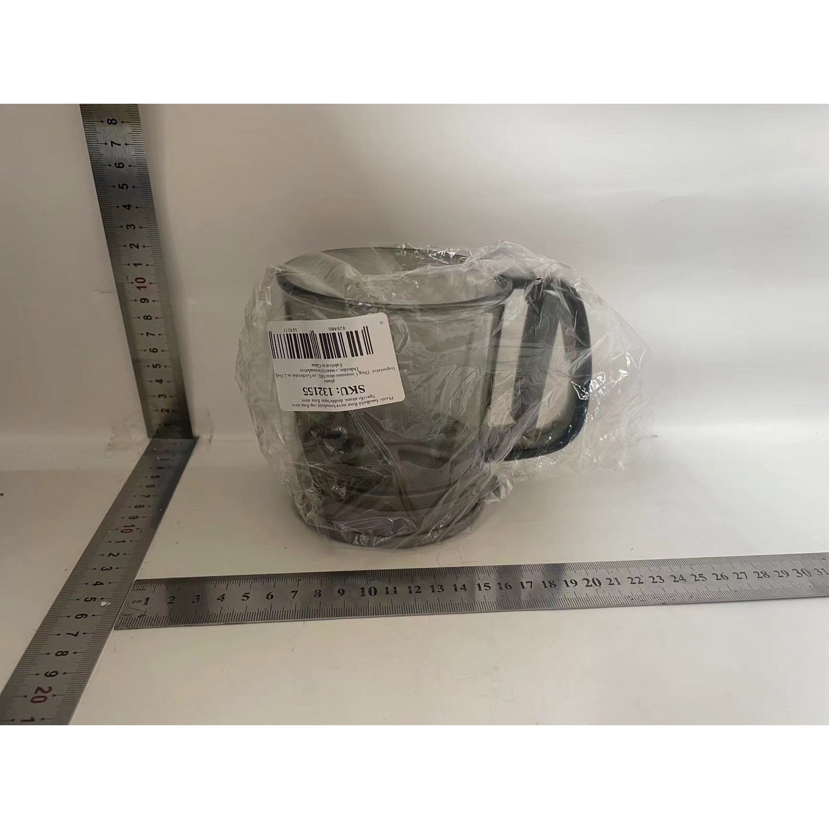 Sita Cernator Manual de Faina Portabila, Kadeny, din Plastic, cu Maner, Strat Dublu, 15 x 12 x 11 cm, Transparent Gri Inchis