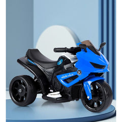 Motocicleta Electrica cu 3 Roti, Kaveny, Acumulator Incarcare, Anti-Rasturnare, Lumini, Sunete, Off-Road, Baterie 6V 4.5Ah, 66x34x43cm, Albastru