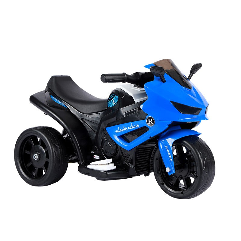 Motocicleta Electrica cu 3 Roti, Kaveny, Acumulator Incarcare, Anti-Rasturnare, Lumini, Sunete, Off-Road, Baterie 6V 4.5Ah, 66x34x43cm, Albastru