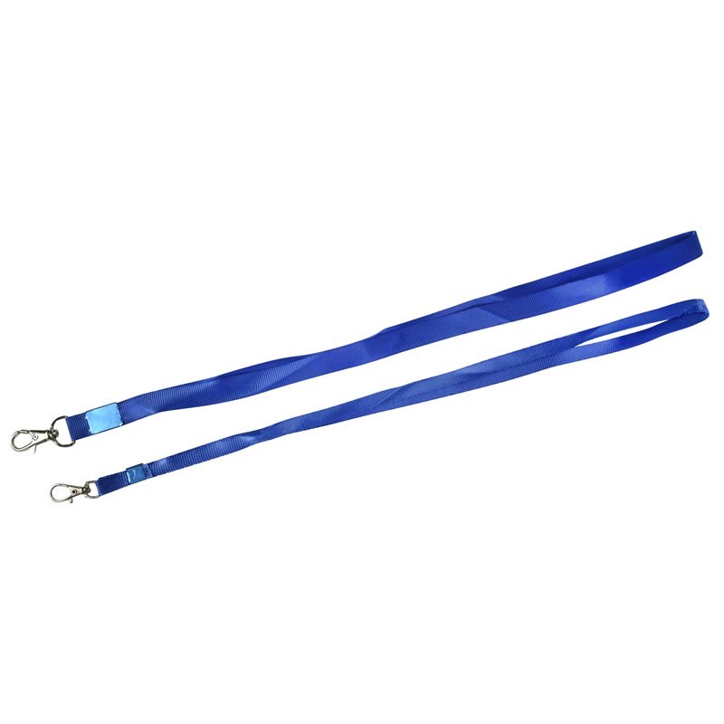 Snur textil pentru ecuson CNX, 1cm, albastru, prindere tip carabina mica