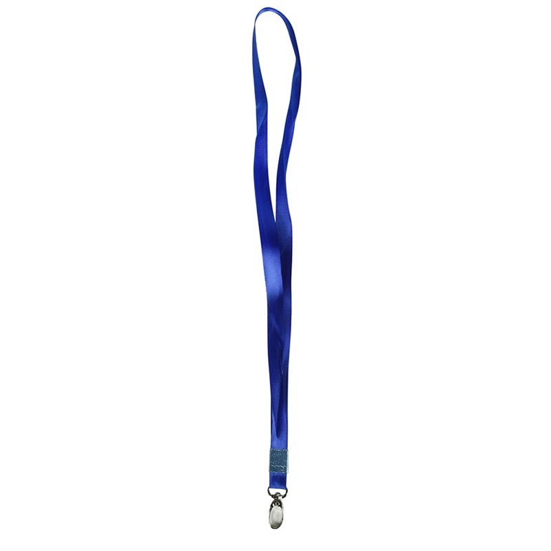 Snur textil pentru ecuson CNX, LUX, 1.5cm, albastru, pindere tip carabina mare