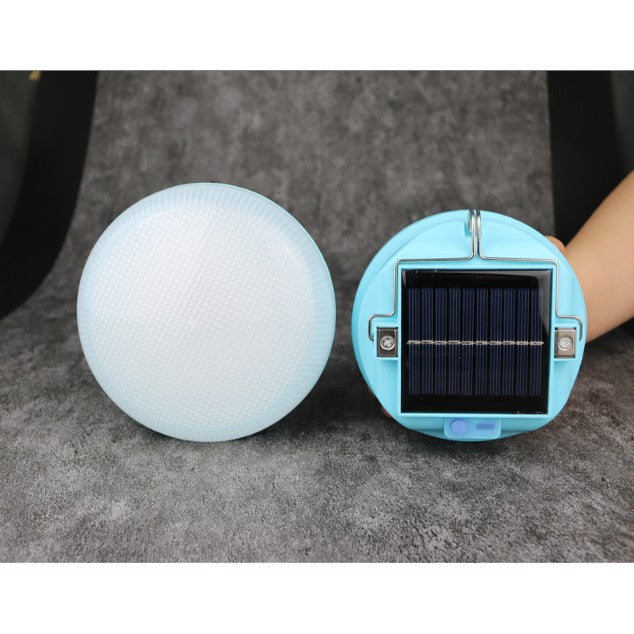 Lama Solara, Kaveny, 2in1, Incarcare Solara/USB, LED, din Plastic, 3 Trepte de Intensitate, 100 W, 5V, 13 x 13 x 7 cm, Albastru
