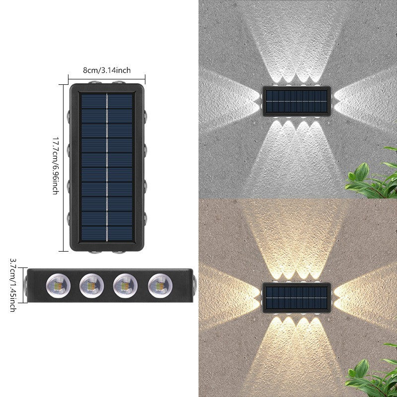 Lampa Solara, Kaveny, 8+4 LED, Lumina Calda, din ABS+PC, 19 x 9.5 cm, IP65, Negru