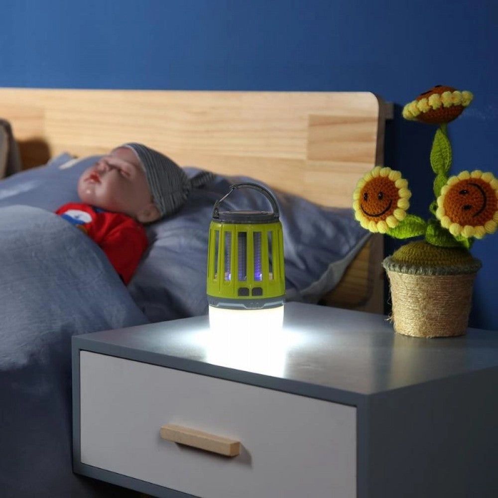 Lampa UV antiinsecte Kaveny, anti muste, anti tantari, Conectare la priza prin USB, portabil, 3.7 V, 200 lumeni, 8.5 x 13.3 cm, Verde