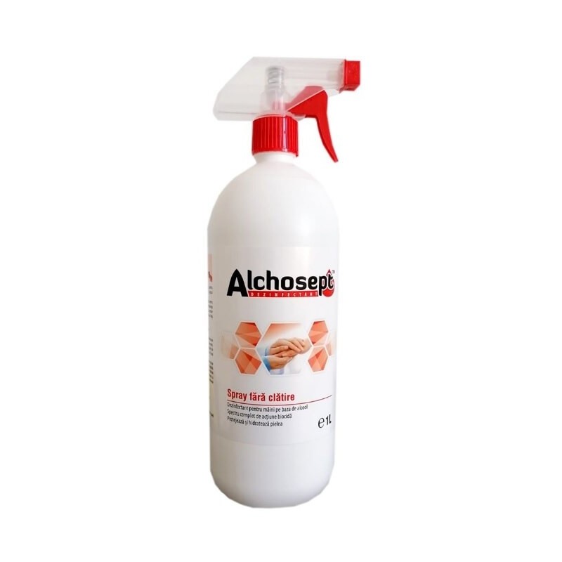 Dezinfectant gel maini Klintensiv Alchosept, 1l, 85% ethanol, spray fara clatire, KLI31