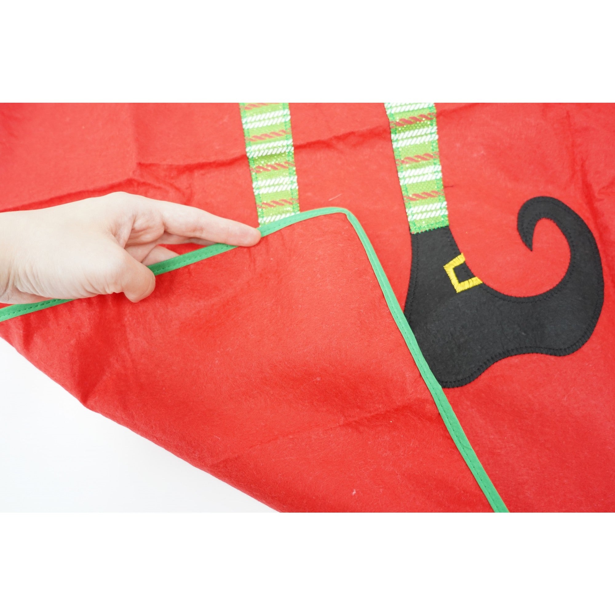 Sort Craciun, Kadeny, cu model de elf, rosu, pentru adulti, poliester