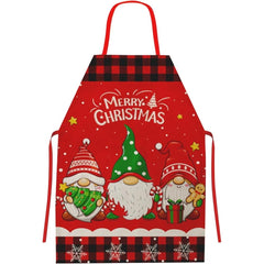 Sort de Bucatarie Decorativ, Kadeny, Tema Craciun, 50 x 70 cm, Model 3 Elfi, din Poliester, Rosu