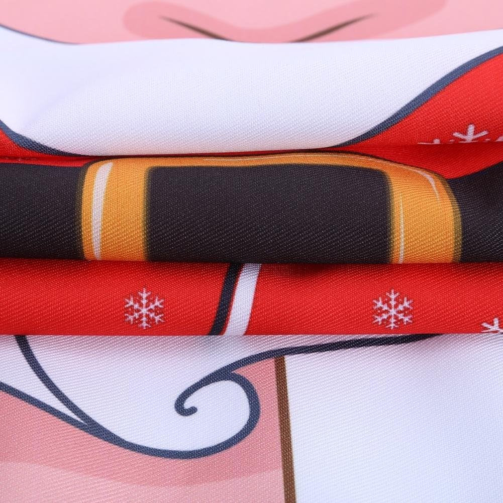 Sort de Bucatarie Decorativ, Kadeny, Tema Craciun, 50 x 70 cm, Model Craciunita, din Poliester, Rosu