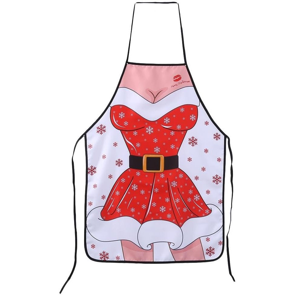 Sort de Bucatarie Decorativ, Kadeny, Tema Craciun, 50 x 70 cm, Model Craciunita, din Poliester, Rosu