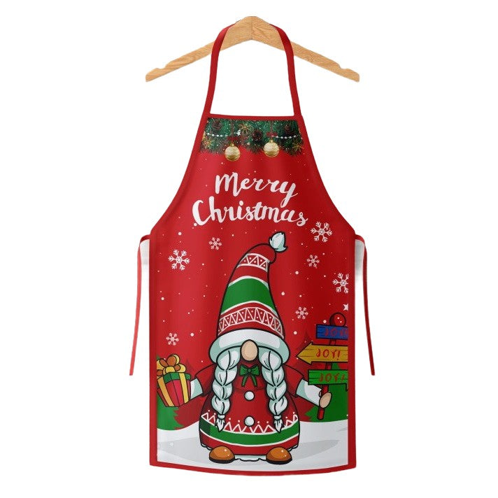 Sort de Bucatarie Decorativ, Kadeny, Tema Craciun, 50 x 70 cm, Model Elf, din Poliester, Rosu