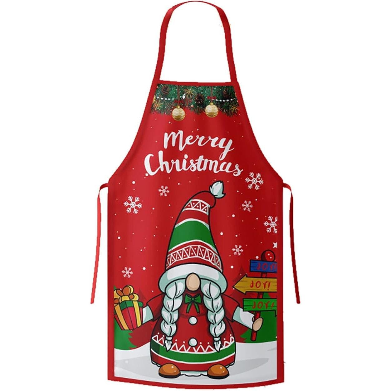 Sort de Bucatarie Decorativ, Kadeny, Tema Craciun, 50 x 70 cm, Model Elf, din Poliester, Rosu