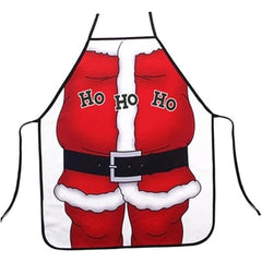 Sort de Bucatarie Decorativ, Kadeny, Tema Craciun, 50 x 70 cm, Model HO HO HO, din Poliester, Rosu