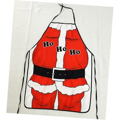 Sort de Bucatarie Decorativ, Kadeny, Tema Craciun, 50 x 70 cm, Model HO HO HO, din Poliester, Rosu