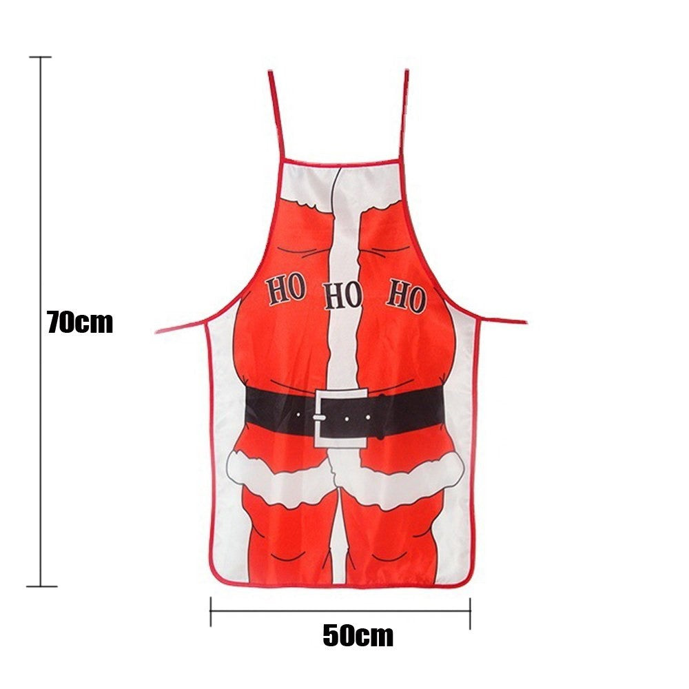 Sort de Bucatarie Decorativ, Kadeny, Tema Craciun, 50 x 70 cm, Model HO HO HO, din Poliester, Rosu
