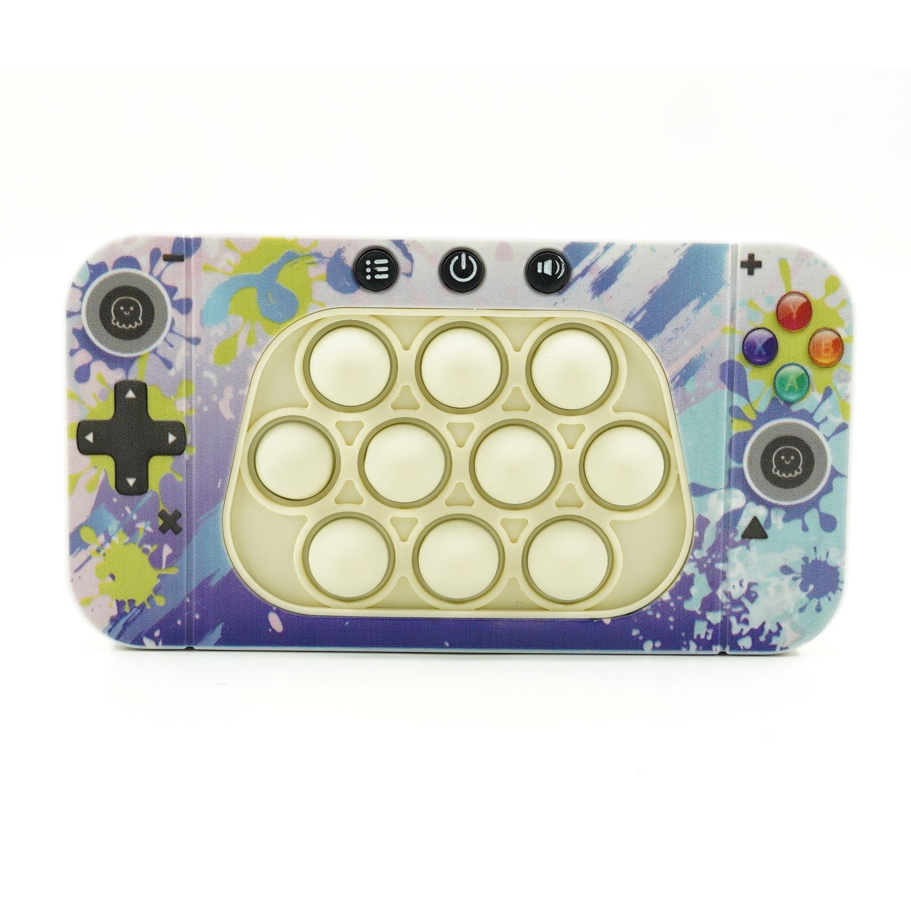 Jucarie interactiva tip consola pentru copii Kaveny, speed push whack-a-mole, joc de viteza pop it, material ABS/silicon, cu nivele, sunete si lumini, 15.5 x 7.6 x 5.3 cm, model culori, multicolor